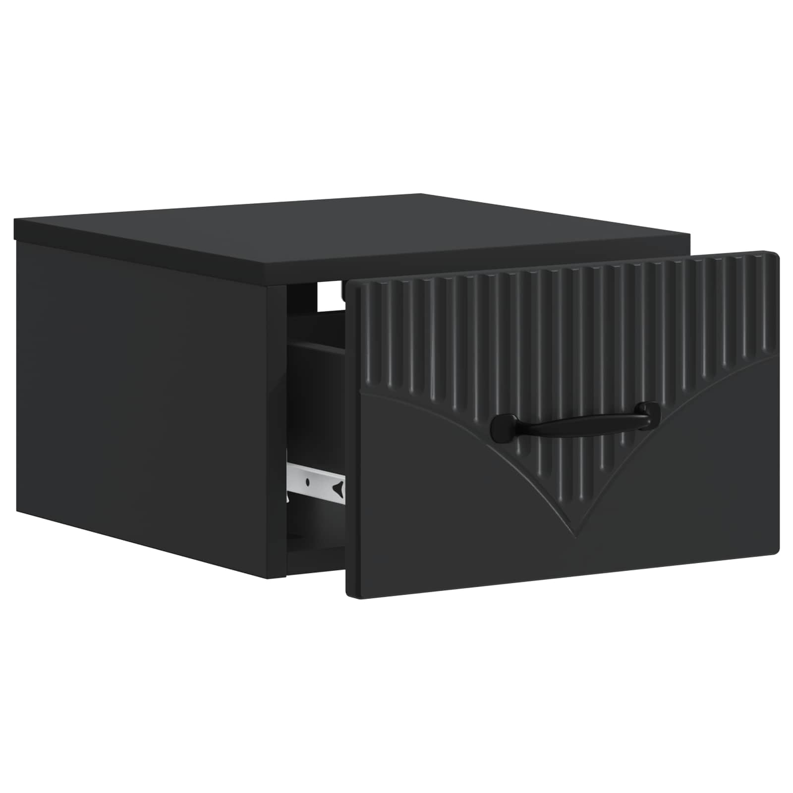 Τοίχου Κρεμαστό Κομοδίνο 2 pcs Μαύρο 34,5 x 33 x 20 εκ. - Pakobazaar