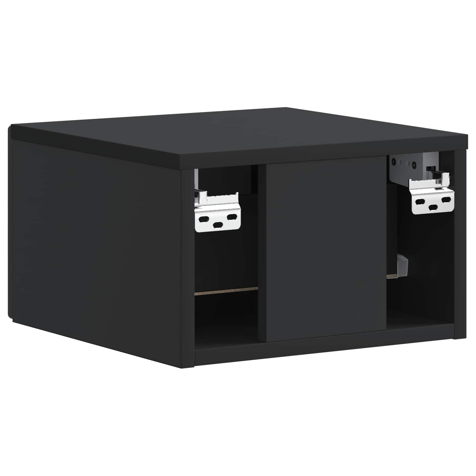 Τοίχου Κρεμαστό Κομοδίνο 2 pcs Μαύρο 34,5 x 33 x 20 εκ. - Pakobazaar
