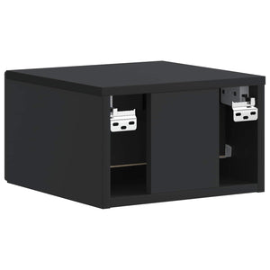 Τοίχου Κρεμαστό Κομοδίνο 2 pcs Μαύρο 34,5 x 33 x 20 εκ. - Pakobazaar