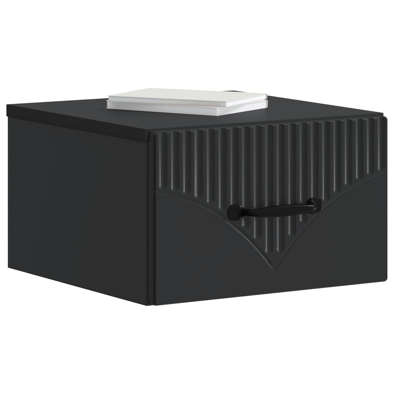 Τοίχου Κρεμαστό Κομοδίνο 2 pcs Μαύρο 34,5 x 33 x 20 εκ. - Pakobazaar