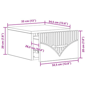 Τοίχου Κρεμαστό Κομοδίνο 2 pcs Μαύρο 34,5 x 33 x 20 εκ. - Pakobazaar