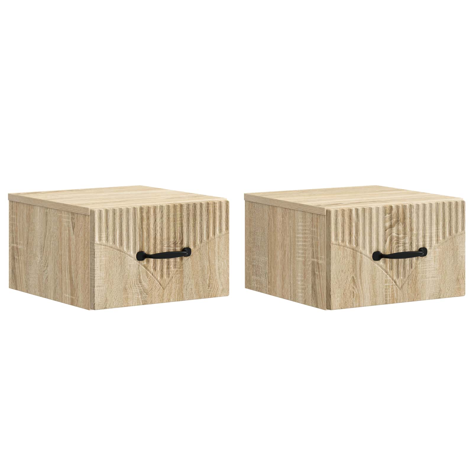 Τοίχου Κρεμαστό Κομοδίνο 2 pcs Sonoma Δρυς 34,5 x 33 x 20 εκ. - Pakobazaar