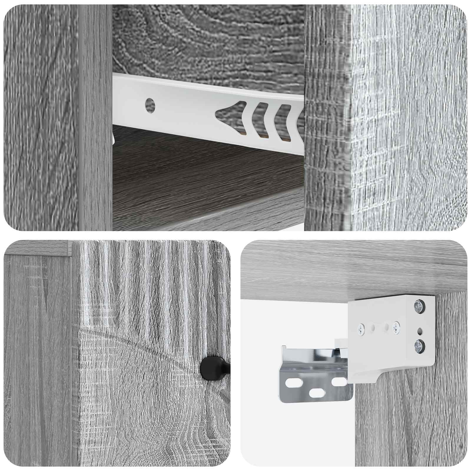 Τοίχου Κρεμαστό Κομοδίνο Γκρι Sonoma 34,5 x 33 x 20 εκ. - Pakobazaar