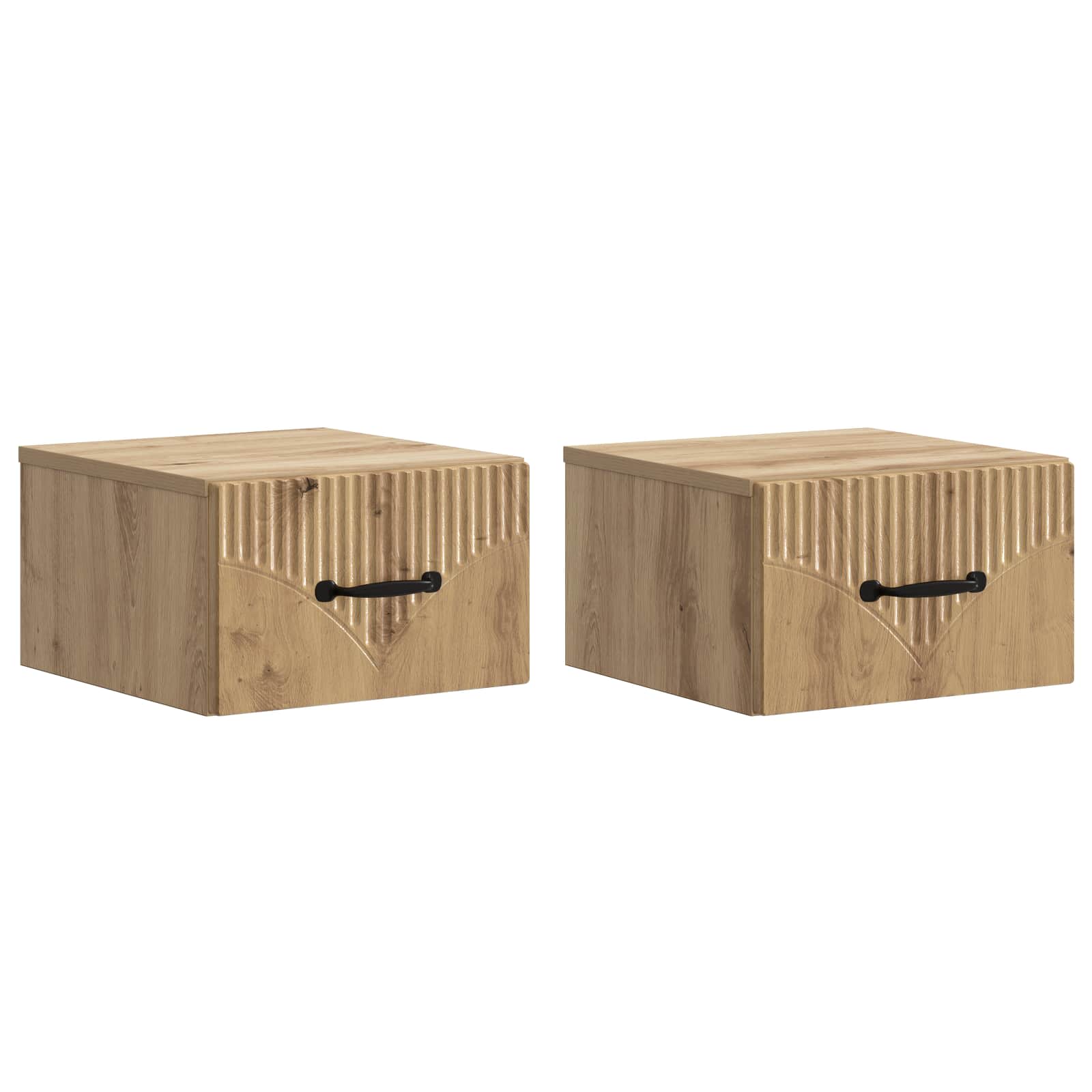 Τοίχου Κρεμαστό Κομοδίνο 2 pcs Artisan Δρυς 34,5 x 33 x 20 εκ. - Pakobazaar