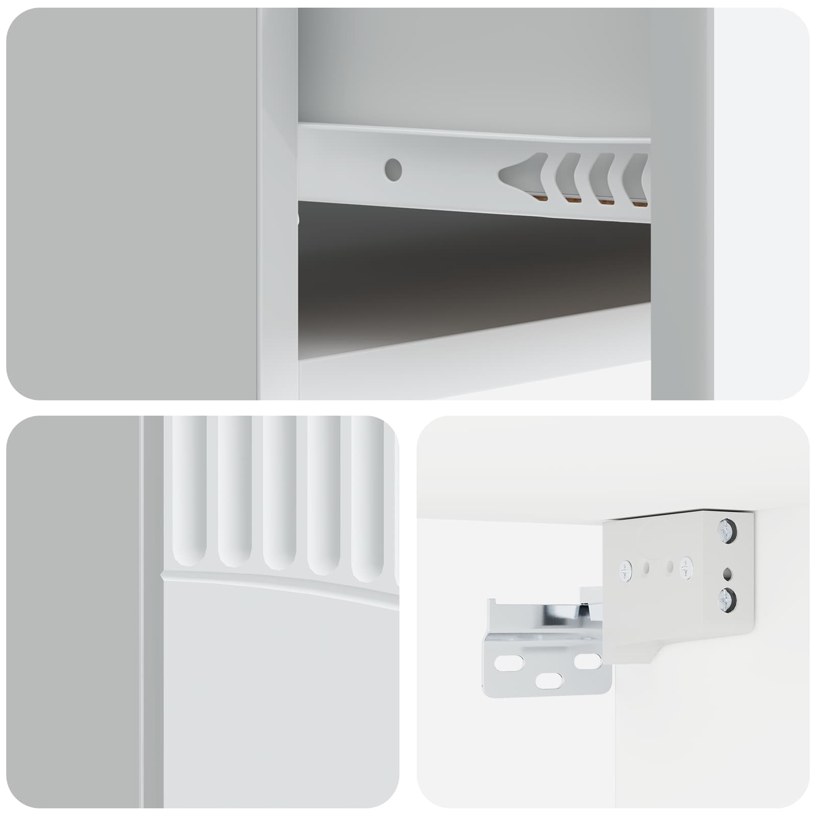 Τοίχου Κρεμαστό Κομοδίνο 2 pcs Λευκό 49 x 34,5 x 20 εκ. - Pakobazaar
