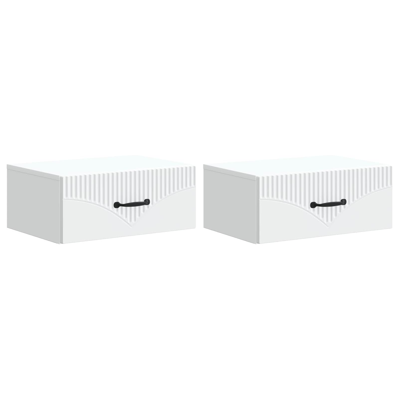 Τοίχου Κρεμαστό Κομοδίνο 2 pcs Λευκό 49 x 34,5 x 20 εκ. - Pakobazaar