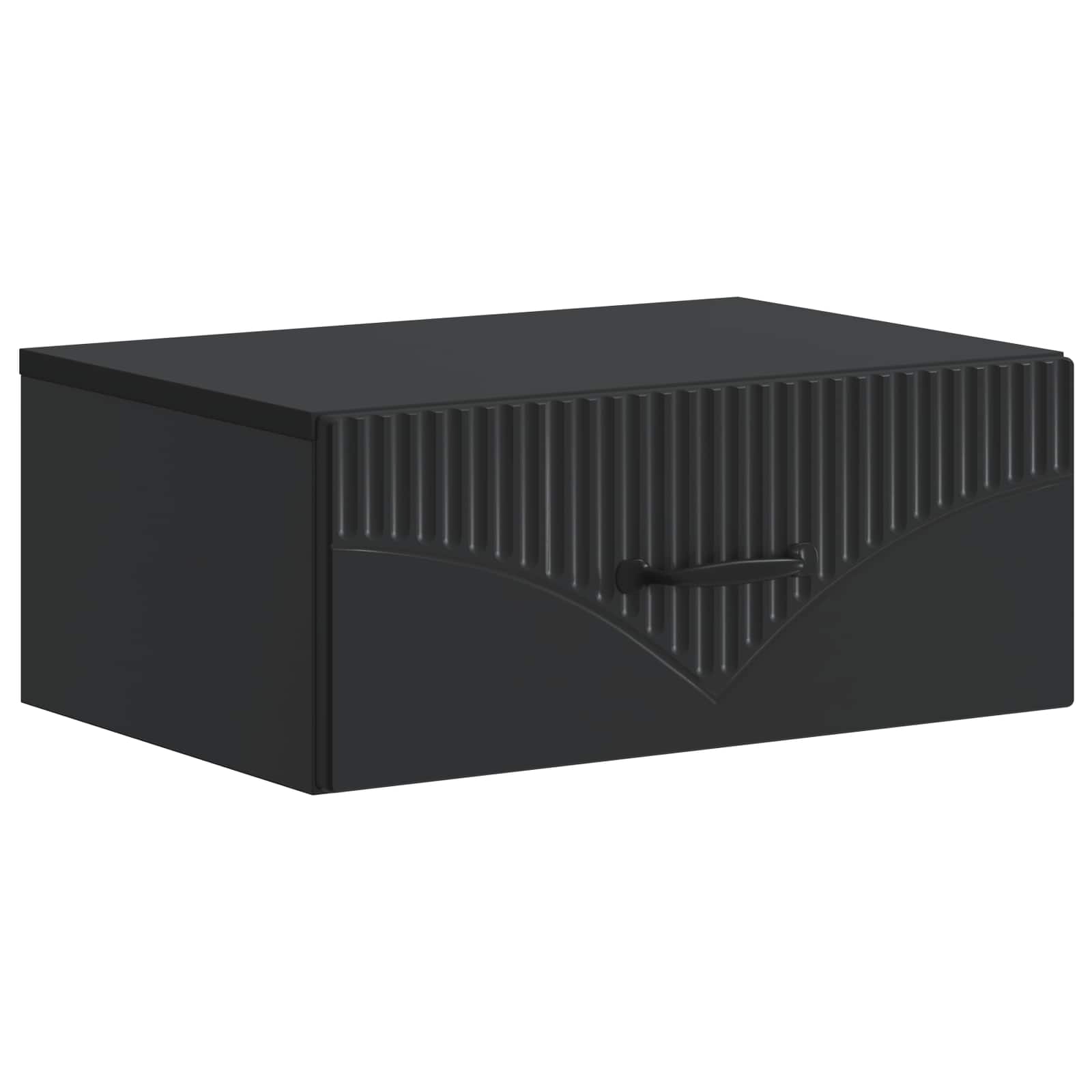Τοίχου Κρεμαστό Κομοδίνο 2 pcs Μαύρο 49 x 34,5 x 20 εκ. - Pakobazaar
