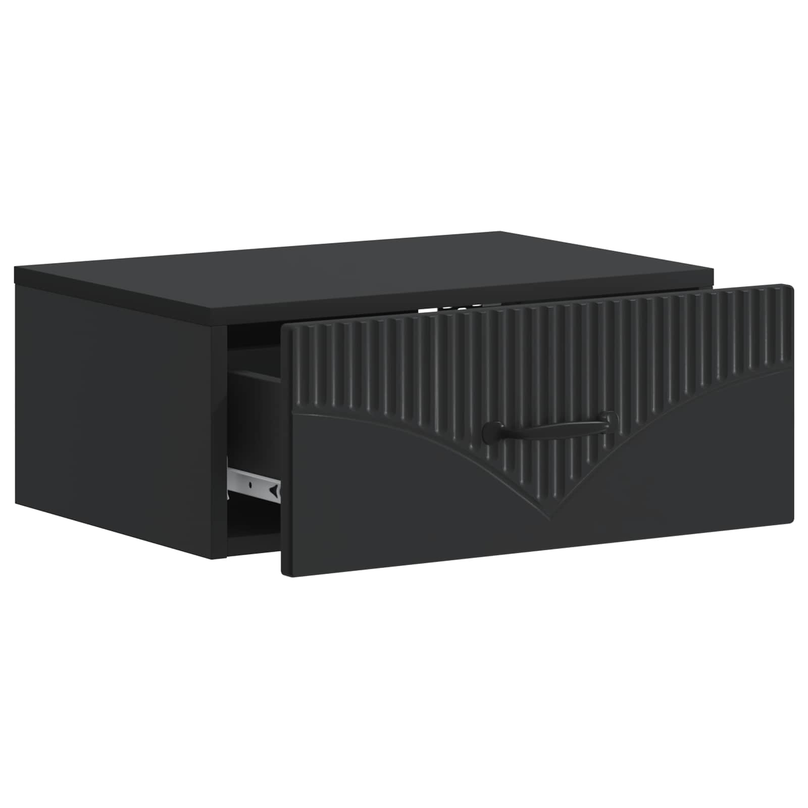 Τοίχου Κρεμαστό Κομοδίνο 2 pcs Μαύρο 49 x 34,5 x 20 εκ. - Pakobazaar