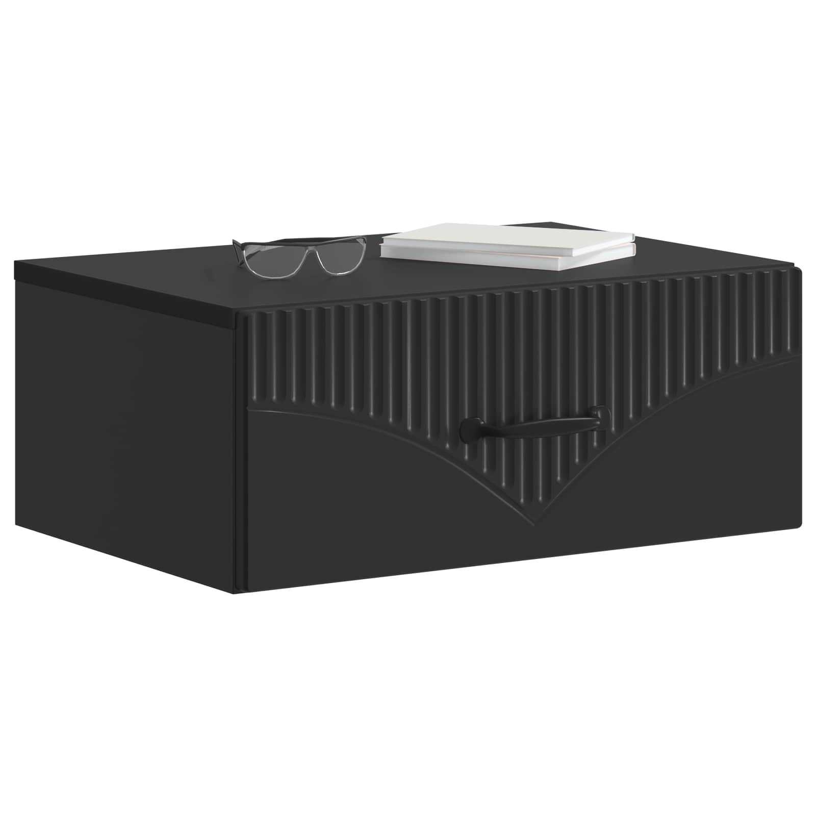 Τοίχου Κρεμαστό Κομοδίνο 2 pcs Μαύρο 49 x 34,5 x 20 εκ. - Pakobazaar
