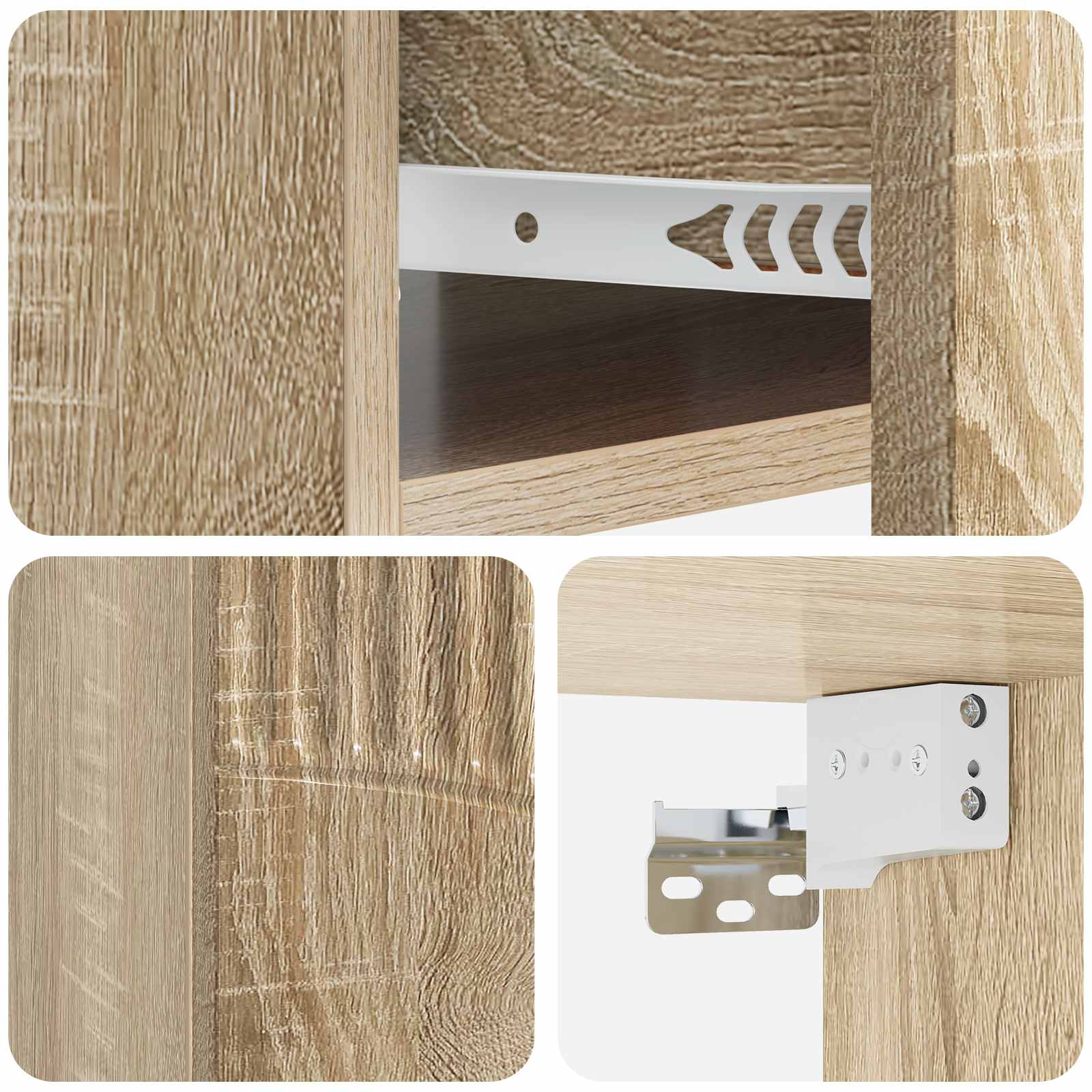 Τοίχου Κρεμαστό Κομοδίνο 2 pcs Sonoma Δρυς 49 x 34,5 x 20 εκ. - Pakobazaar