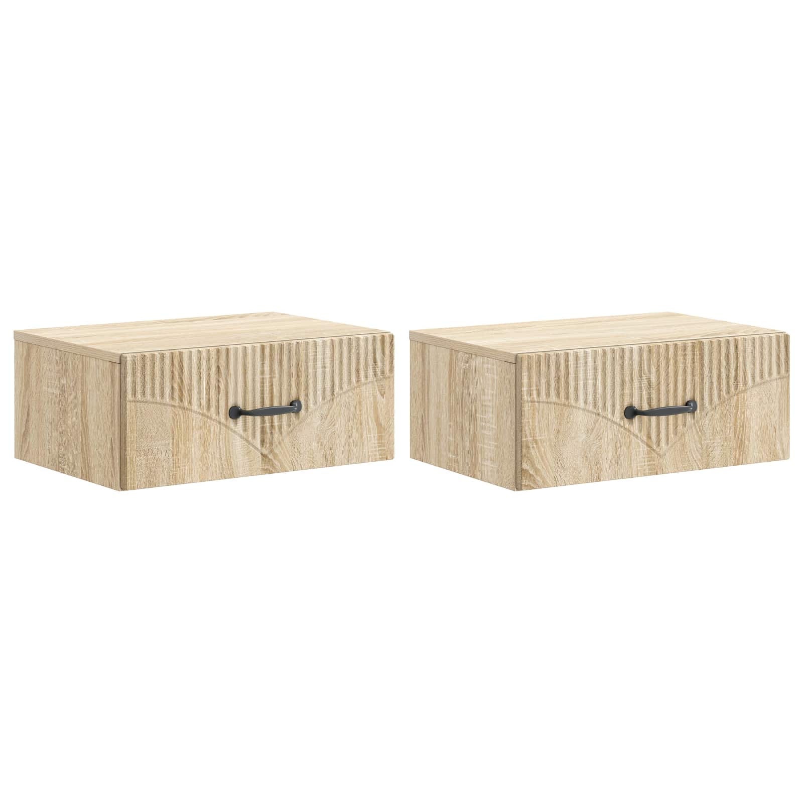 Τοίχου Κρεμαστό Κομοδίνο 2 pcs Sonoma Δρυς 49 x 34,5 x 20 εκ. - Pakobazaar