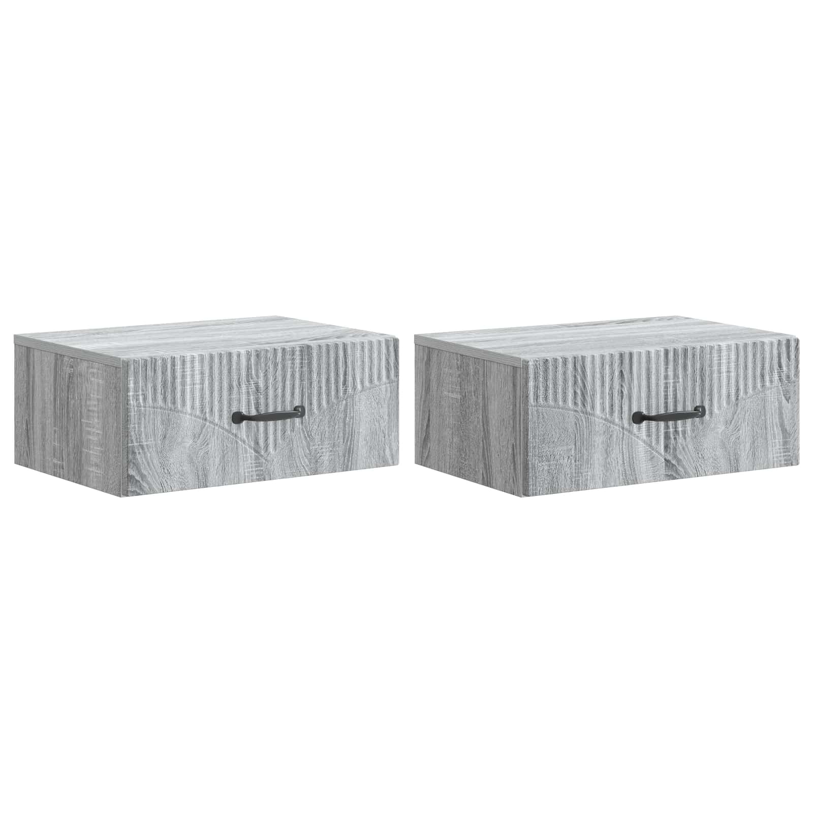 Τοίχου Κρεμαστό Κομοδίνο 2 pcs Γκρι Sonoma 49 x 34,5 x 20 εκ. - Pakobazaar