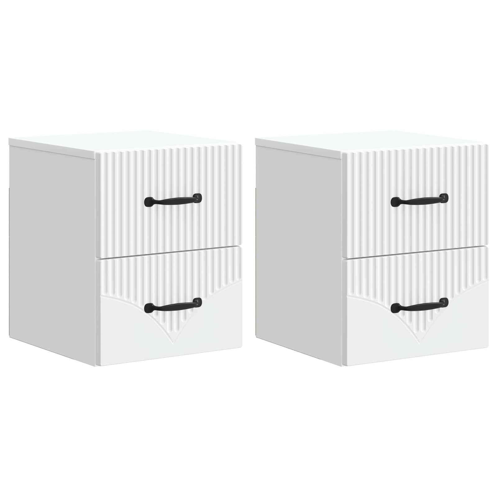 Τοίχου Κρεμαστό Κομοδίνο 2 pcs Λευκό 34,5 x 33 x 40 εκ - Pakobazaar