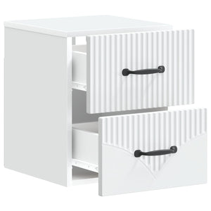 Τοίχου Κρεμαστό Κομοδίνο 2 pcs Λευκό 34,5 x 33 x 40 εκ - Pakobazaar