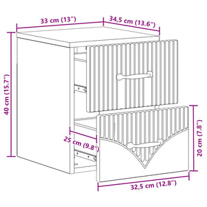 Τοίχου Κρεμαστό Κομοδίνο 2 pcs Λευκό 34,5 x 33 x 40 εκ - Pakobazaar
