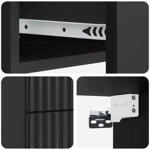 Τοίχου Κρεμαστό Κομοδίνο 2 pcs Μαύρο 34,5 x 33 x 40 εκ - Pakobazaar