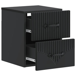 Τοίχου Κρεμαστό Κομοδίνο 2 pcs Μαύρο 34,5 x 33 x 40 εκ - Pakobazaar