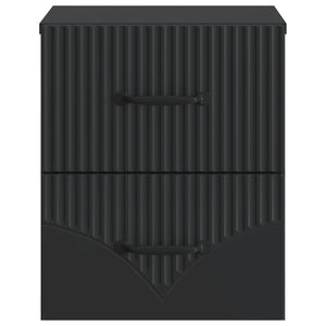 Τοίχου Κρεμαστό Κομοδίνο 2 pcs Μαύρο 34,5 x 33 x 40 εκ - Pakobazaar
