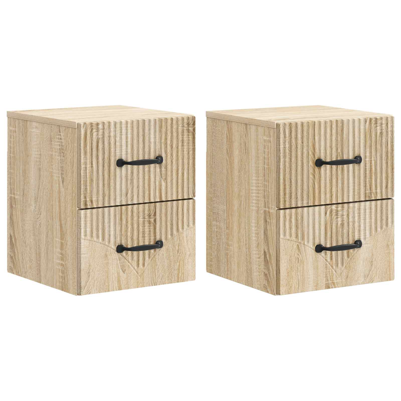 Τοίχου Κρεμαστό Κομοδίνο 2 pcs Sonoma Δρυς 34,5 x 33 x 40 εκ - Pakobazaar