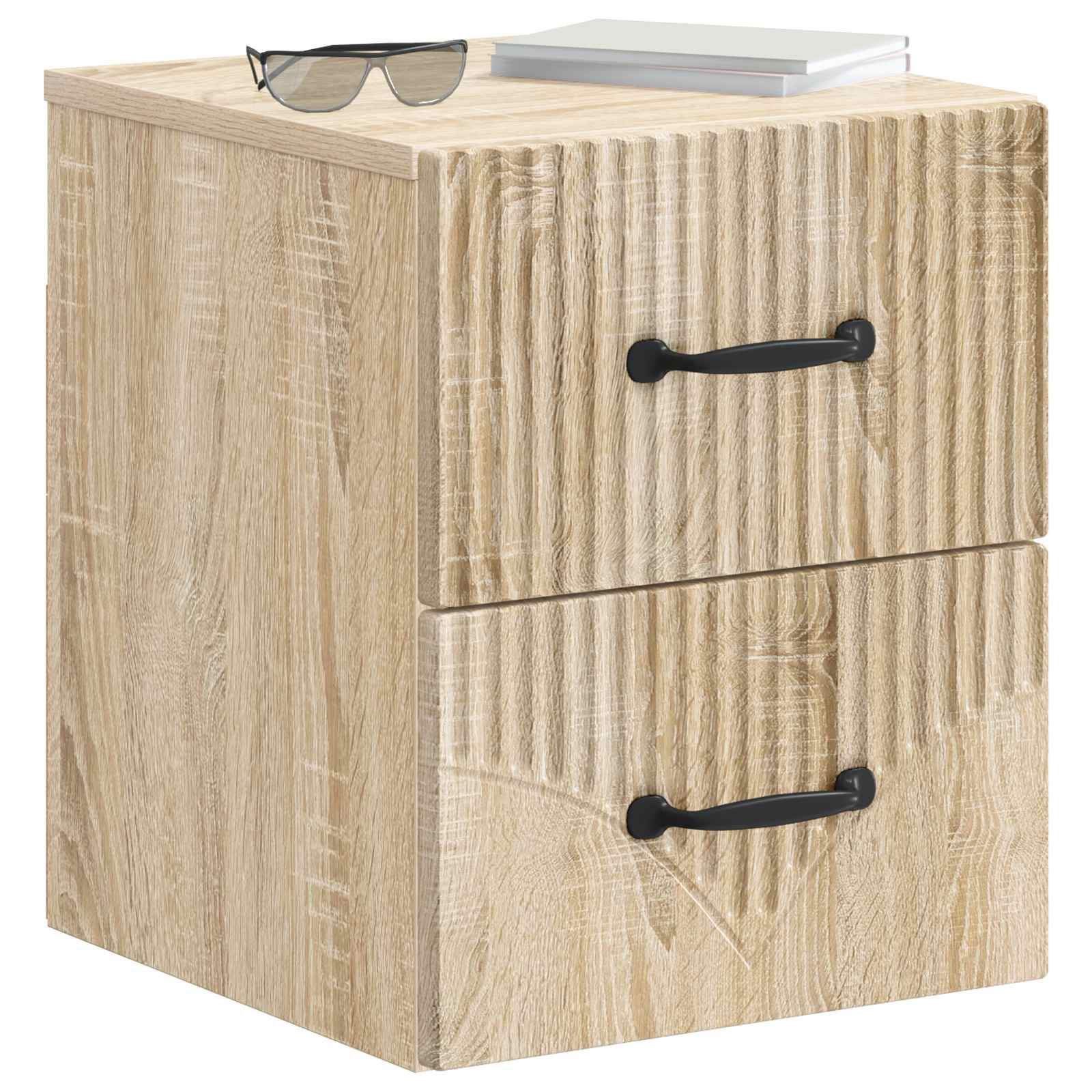 Τοίχου Κρεμαστό Κομοδίνο 2 pcs Sonoma Δρυς 34,5 x 33 x 40 εκ - Pakobazaar