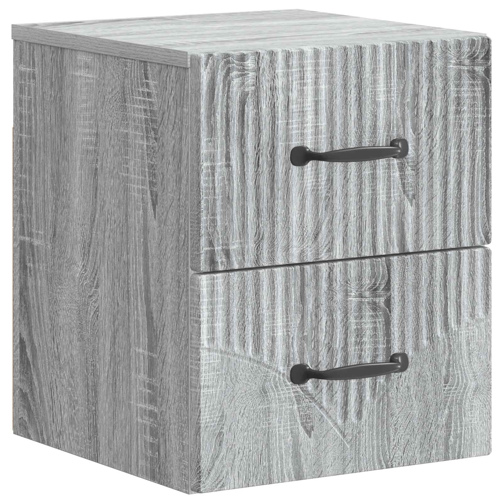 Τοίχου Κρεμαστό Κομοδίνο 2 pcs Γκρι Sonoma 34,5 x 33 x 40 εκ - Pakobazaar