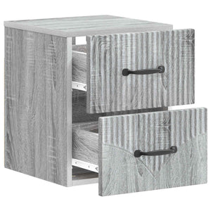 Τοίχου Κρεμαστό Κομοδίνο 2 pcs Γκρι Sonoma 34,5 x 33 x 40 εκ - Pakobazaar