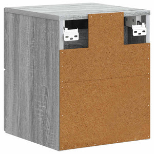 Τοίχου Κρεμαστό Κομοδίνο 2 pcs Γκρι Sonoma 34,5 x 33 x 40 εκ - Pakobazaar