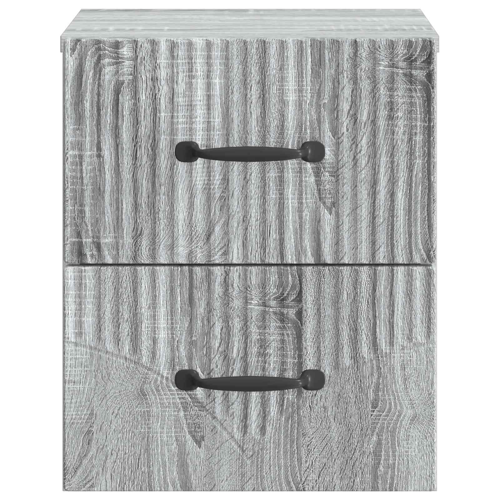 Τοίχου Κρεμαστό Κομοδίνο 2 pcs Γκρι Sonoma 34,5 x 33 x 40 εκ - Pakobazaar