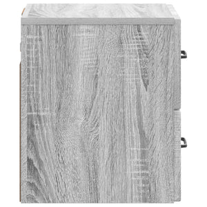 Τοίχου Κρεμαστό Κομοδίνο 2 pcs Γκρι Sonoma 34,5 x 33 x 40 εκ - Pakobazaar