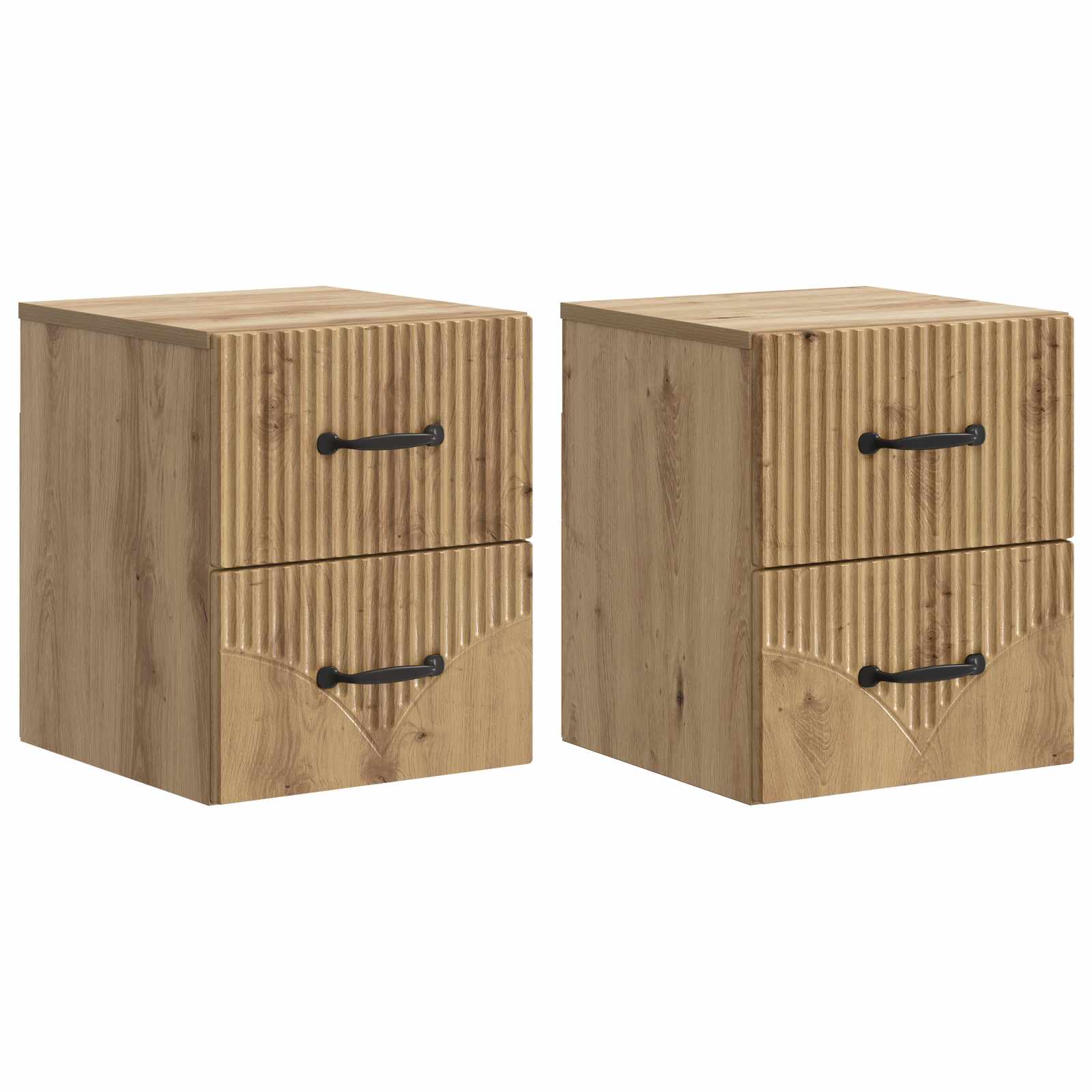 Τοίχου Κρεμαστό Κομοδίνο 2 pcs Artisan Δρυς 34,5 x 33 x 40 εκ - Pakobazaar