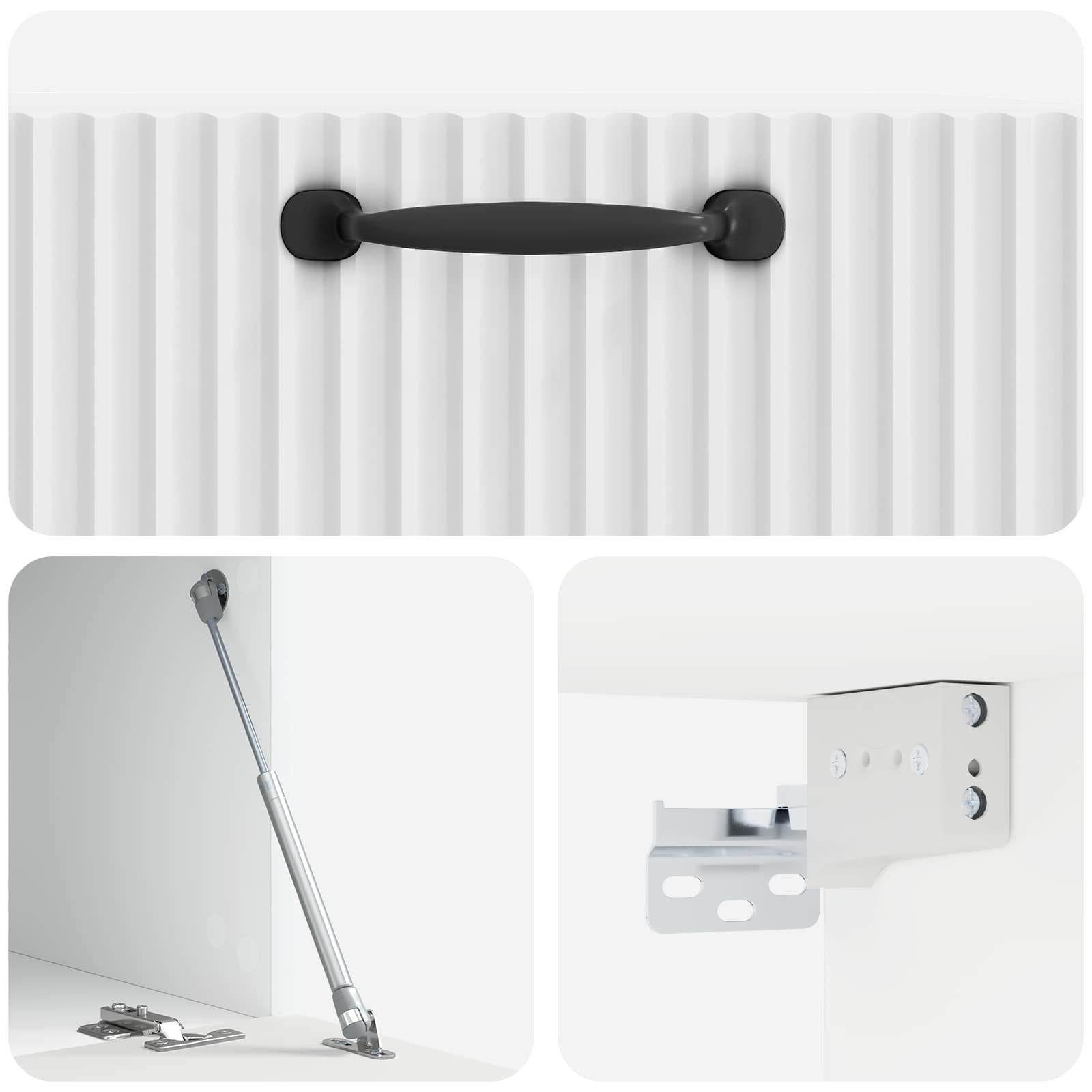Τοποθετούμενος στον τοίχο τηλεοπτικός ερμάριος Γυαλιστερό Λευκό - Pakobazaar
