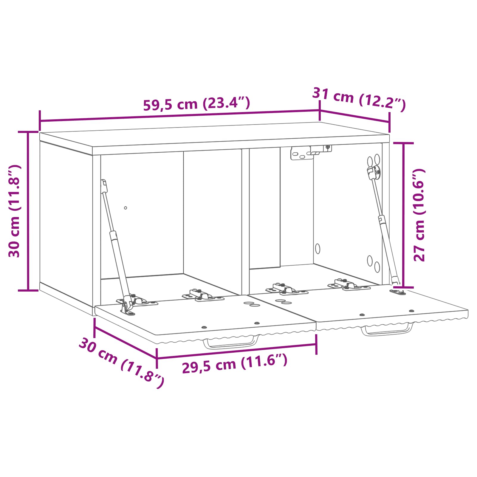 Τοποθετούμενος στον τοίχο τηλεοπτικός ερμάριος Γκρι Sonoma - Pakobazaar