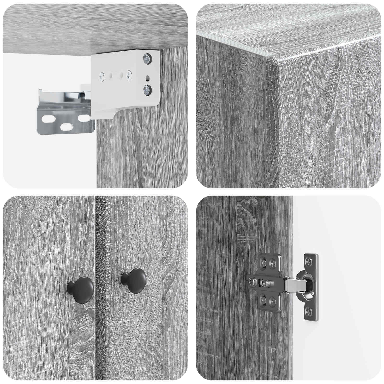 Τοίχου Ντουλάπα Γκρι Sonoma 66 x 34,5 x 90 εκ - Pakobazaar