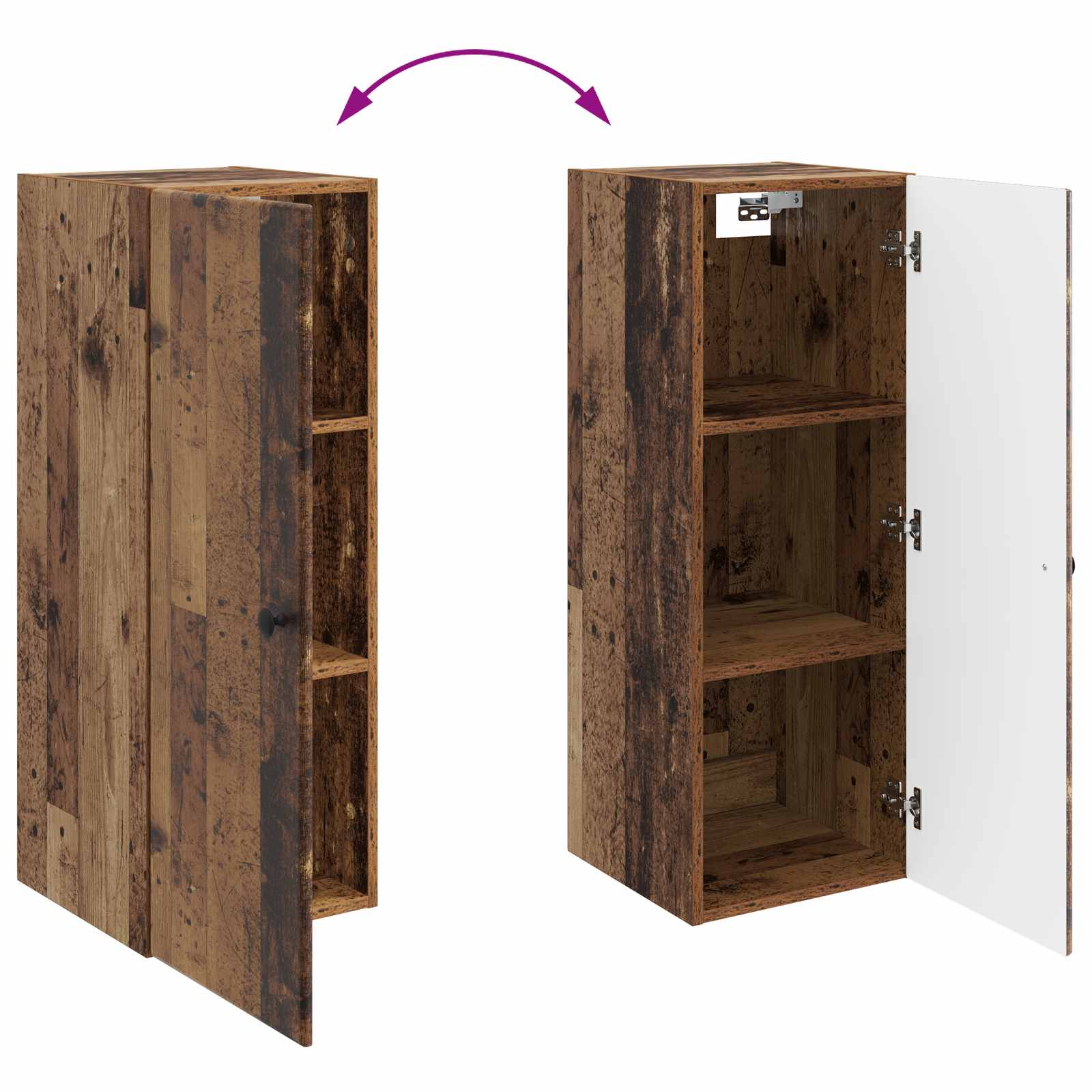 Τοίχου Ντουλάπα Παλαιωμένο ξύλο 33 x 34,5 x 90 εκ - Pakobazaar