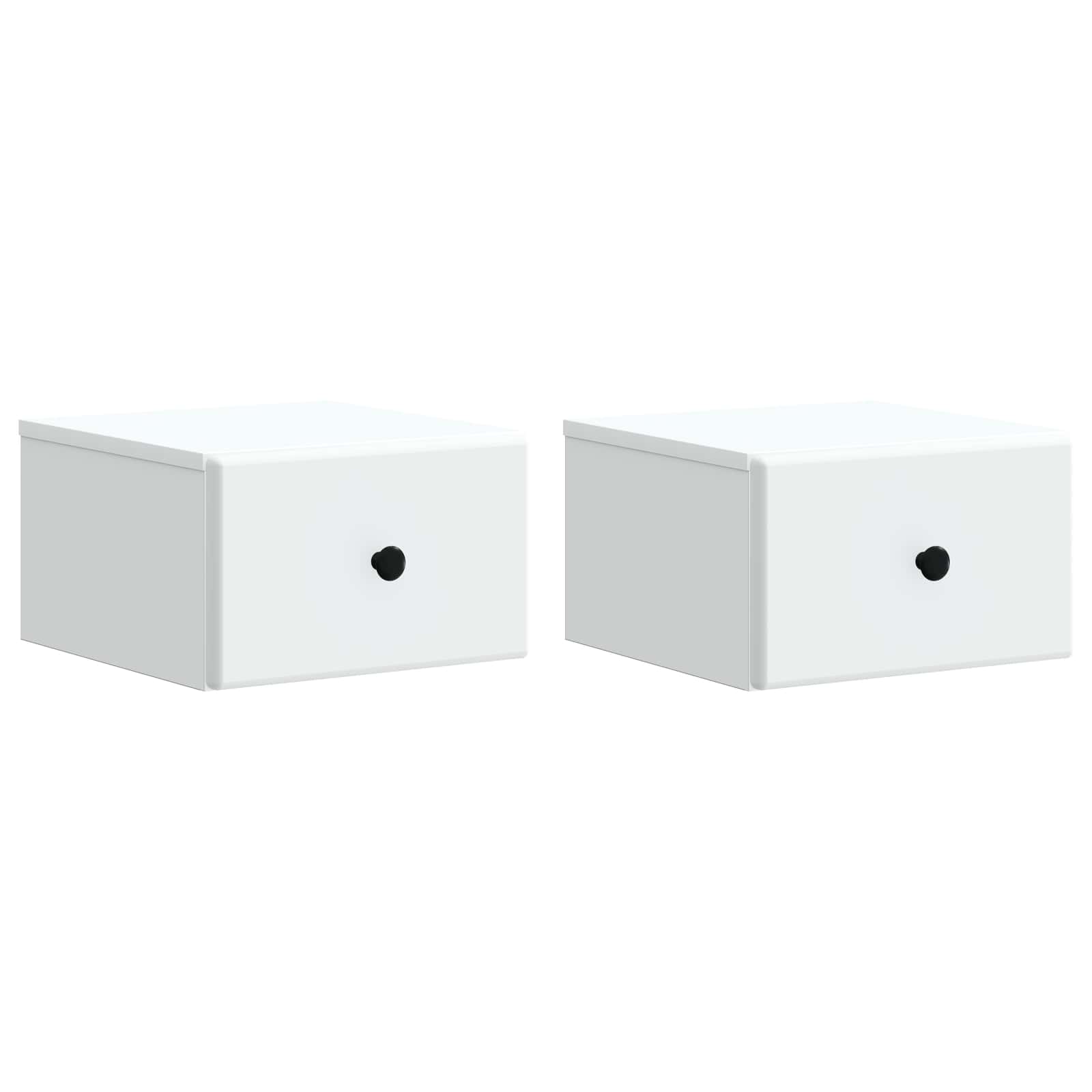 Τοίχου Κρεμαστό Κομοδίνο 2 pcs Λευκό 34,5 x 33 x 20 εκ. - Pakobazaar