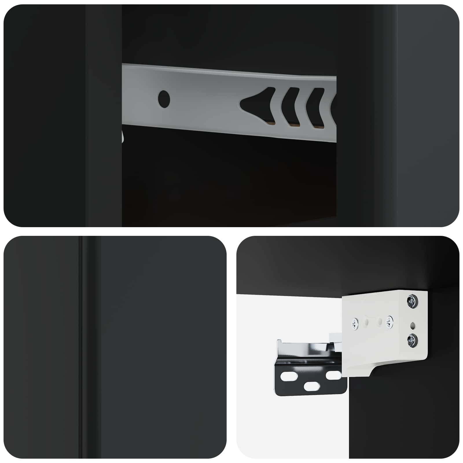 Τοίχου Κρεμαστό Κομοδίνο 2 pcs Μαύρο 34,5 x 33 x 20 εκ. - Pakobazaar