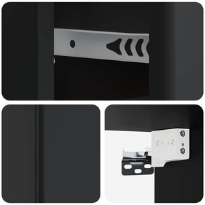 Τοίχου Κρεμαστό Κομοδίνο 2 pcs Μαύρο 34,5 x 33 x 20 εκ. - Pakobazaar