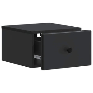 Τοίχου Κρεμαστό Κομοδίνο 2 pcs Μαύρο 34,5 x 33 x 20 εκ. - Pakobazaar