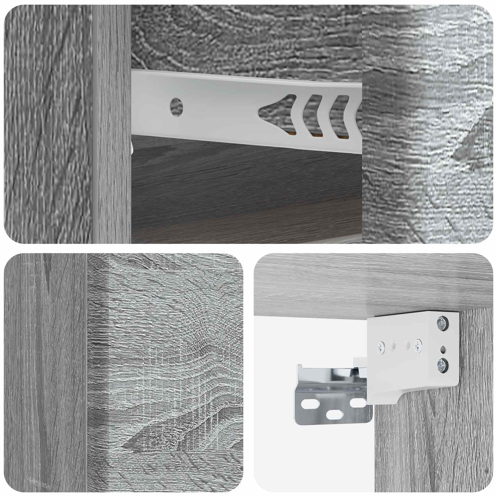 Τοίχου Κρεμαστό Κομοδίνο 2 pcs Γκρι Sonoma 34,5 x 33 x 20 εκ. - Pakobazaar