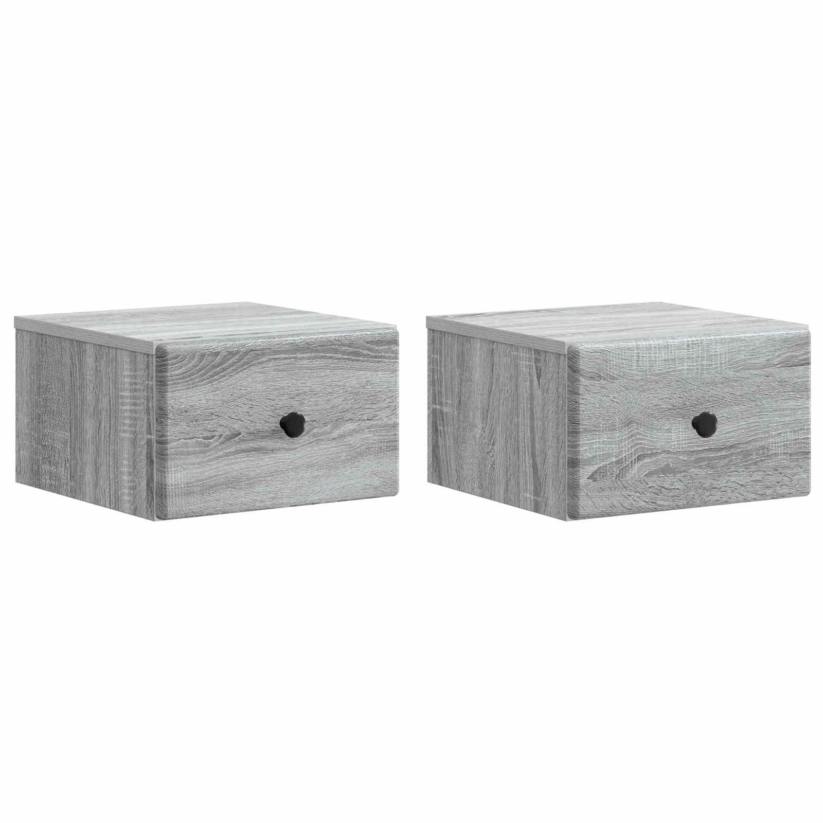 Τοίχου Κρεμαστό Κομοδίνο 2 pcs Γκρι Sonoma 34,5 x 33 x 20 εκ. - Pakobazaar