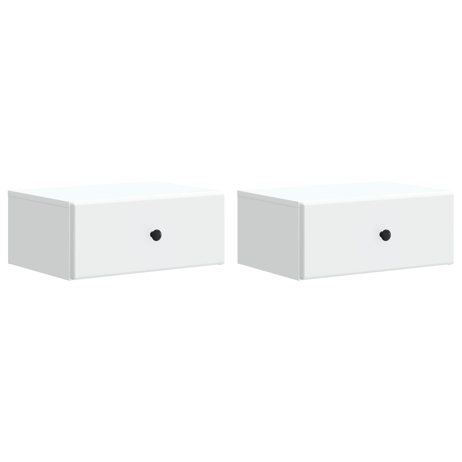 Τοίχου Κρεμαστό Κομοδίνο 2 pcs Λευκό 49 x 34,5 x 20 εκ. - Pakobazaar