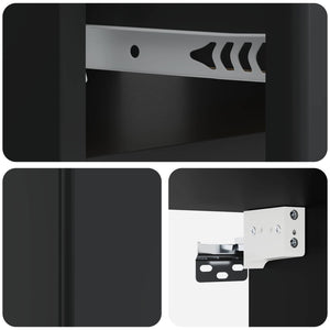 Τοίχου Κρεμαστό Κομοδίνο 2 pcs Μαύρο 49 x 34,5 x 20 εκ. - Pakobazaar