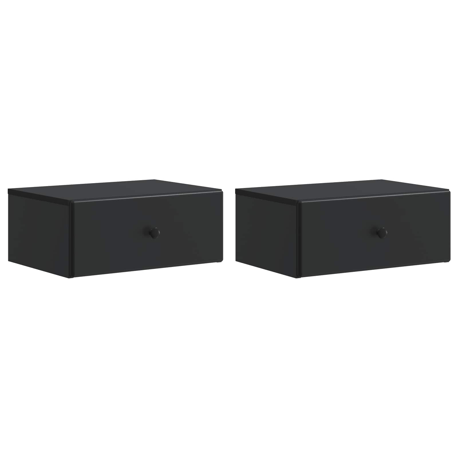 Τοίχου Κρεμαστό Κομοδίνο 2 pcs Μαύρο 49 x 34,5 x 20 εκ. - Pakobazaar