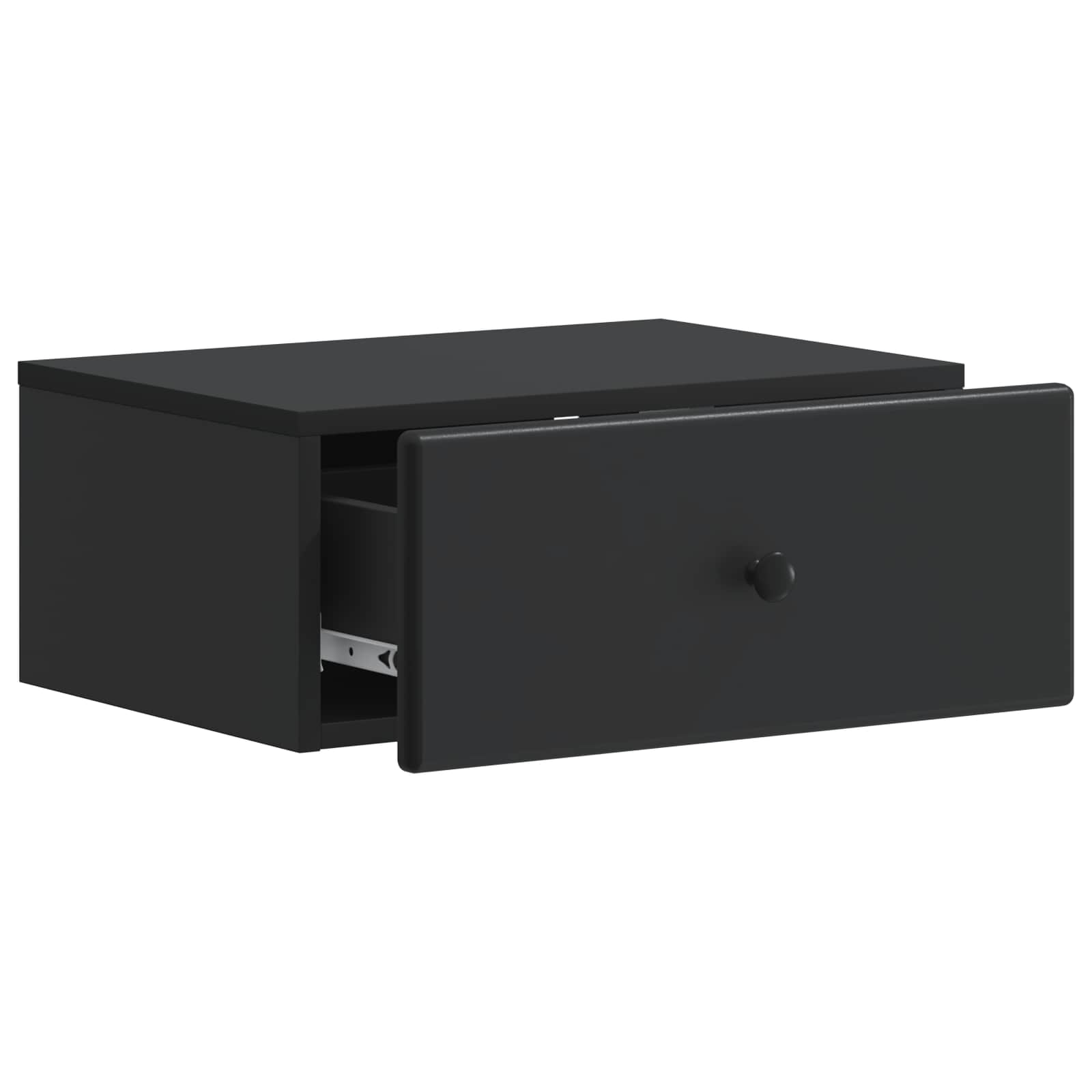 Τοίχου Κρεμαστό Κομοδίνο 2 pcs Μαύρο 49 x 34,5 x 20 εκ. - Pakobazaar