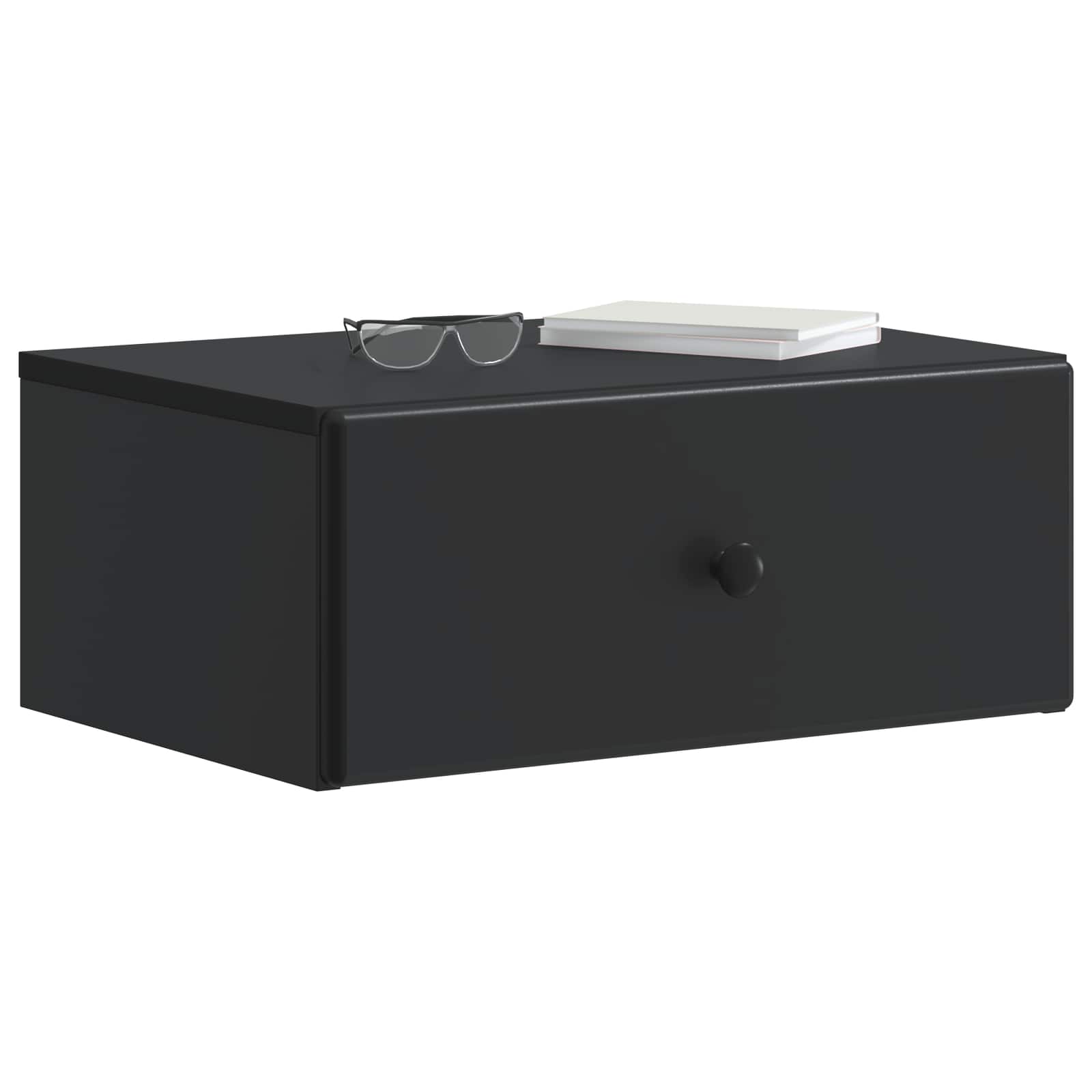 Τοίχου Κρεμαστό Κομοδίνο 2 pcs Μαύρο 49 x 34,5 x 20 εκ. - Pakobazaar