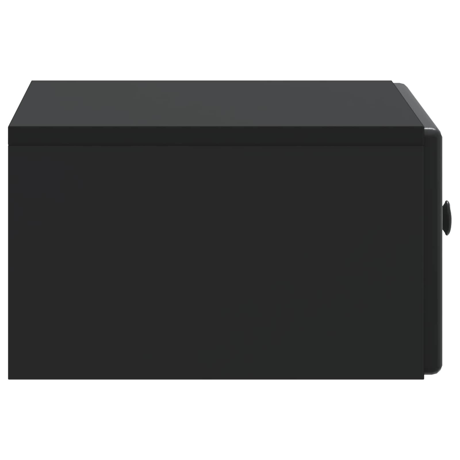 Τοίχου Κρεμαστό Κομοδίνο 2 pcs Μαύρο 49 x 34,5 x 20 εκ. - Pakobazaar