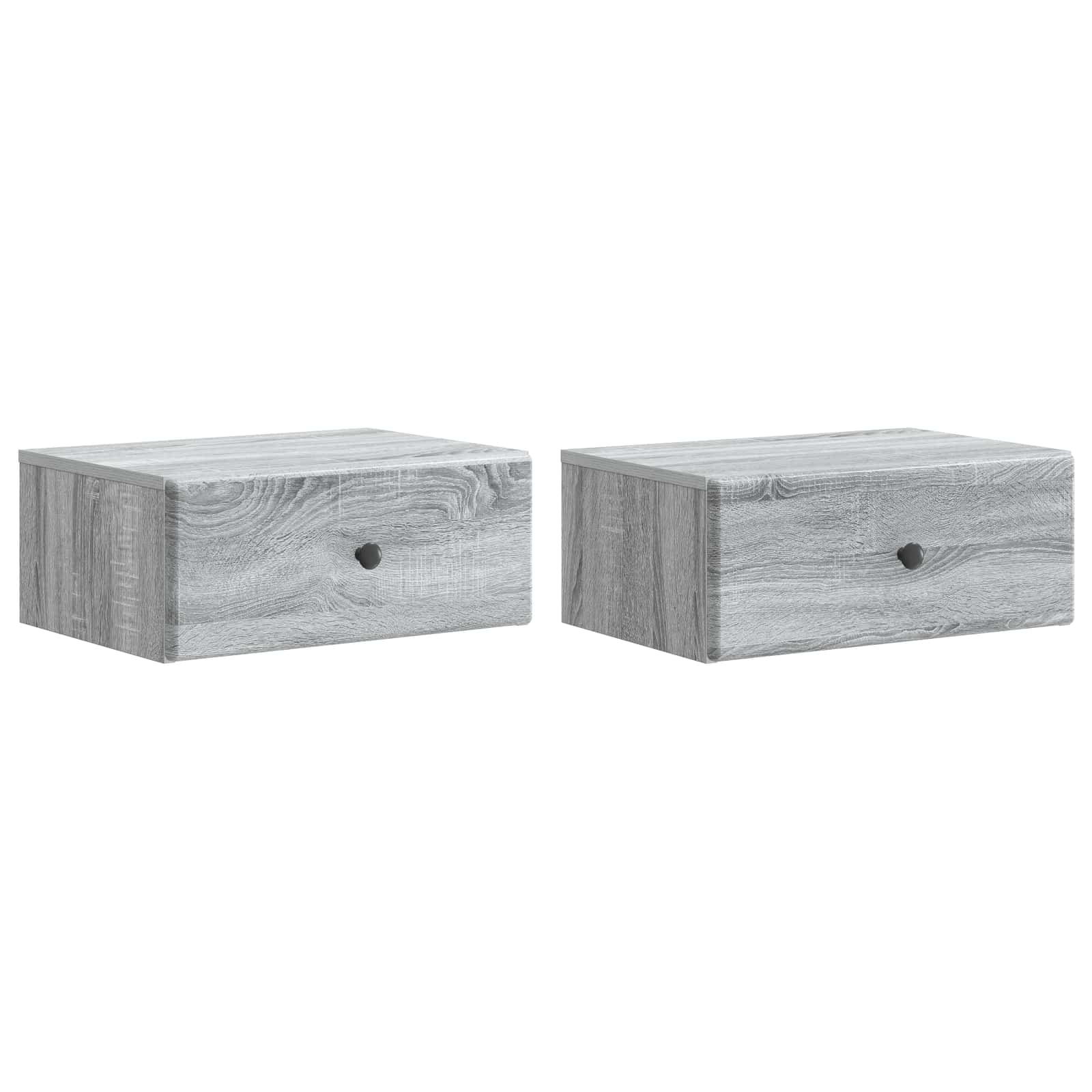 Τοίχου Κρεμαστό Κομοδίνο 2 pcs Γκρι Sonoma 49 x 34,5 x 20 εκ. - Pakobazaar
