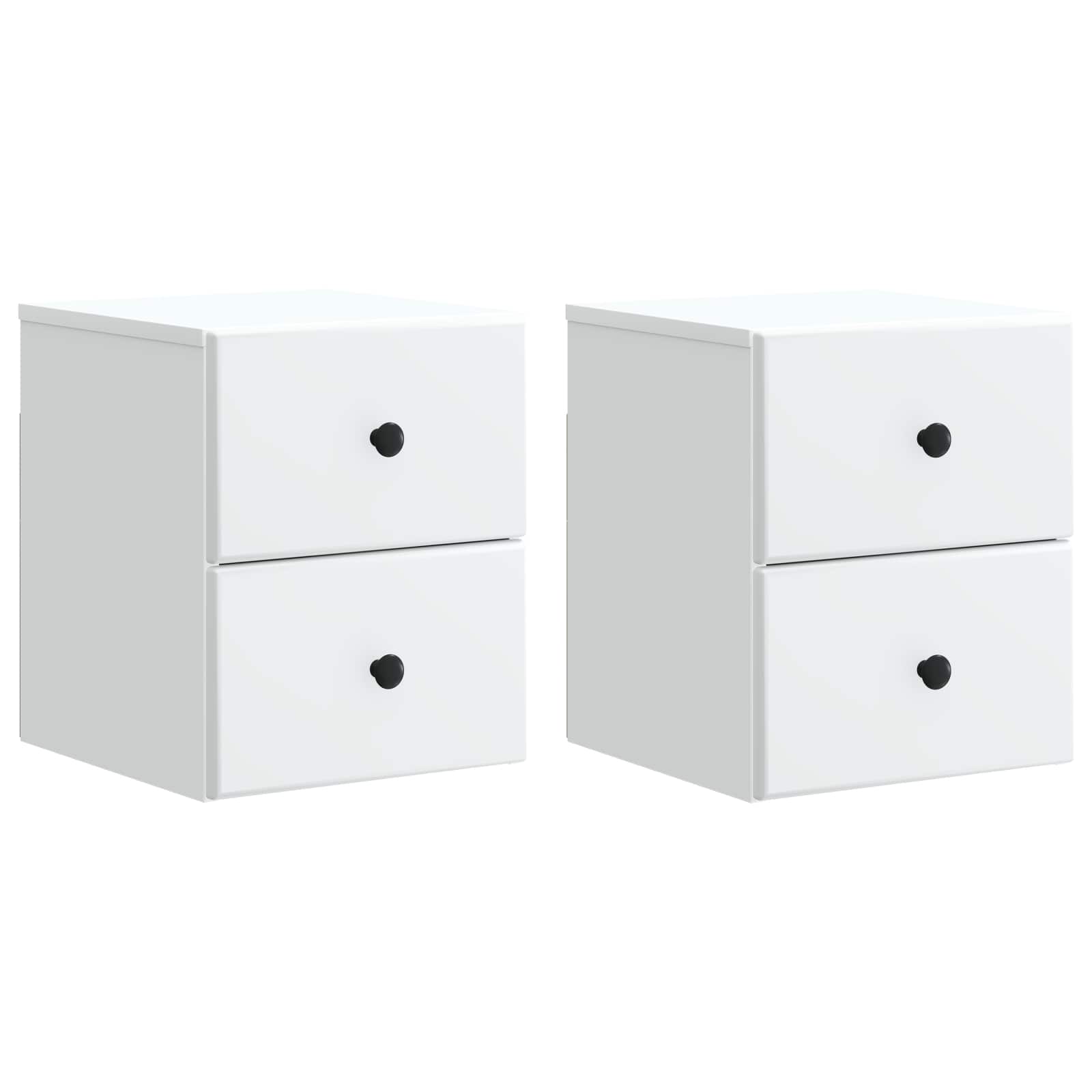 Τοίχου Κρεμαστό Κομοδίνο 2 pcs Λευκό 34,5 x 33 x 40 εκ - Pakobazaar