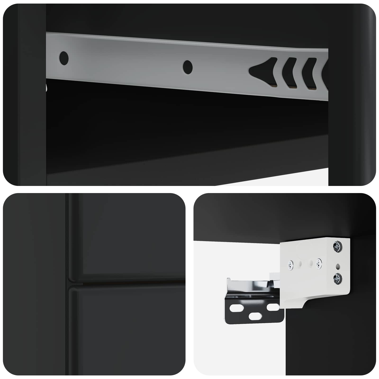 Τοίχου Κρεμαστό Κομοδίνο 2 pcs Μαύρο 34,5 x 33 x 40 εκ - Pakobazaar