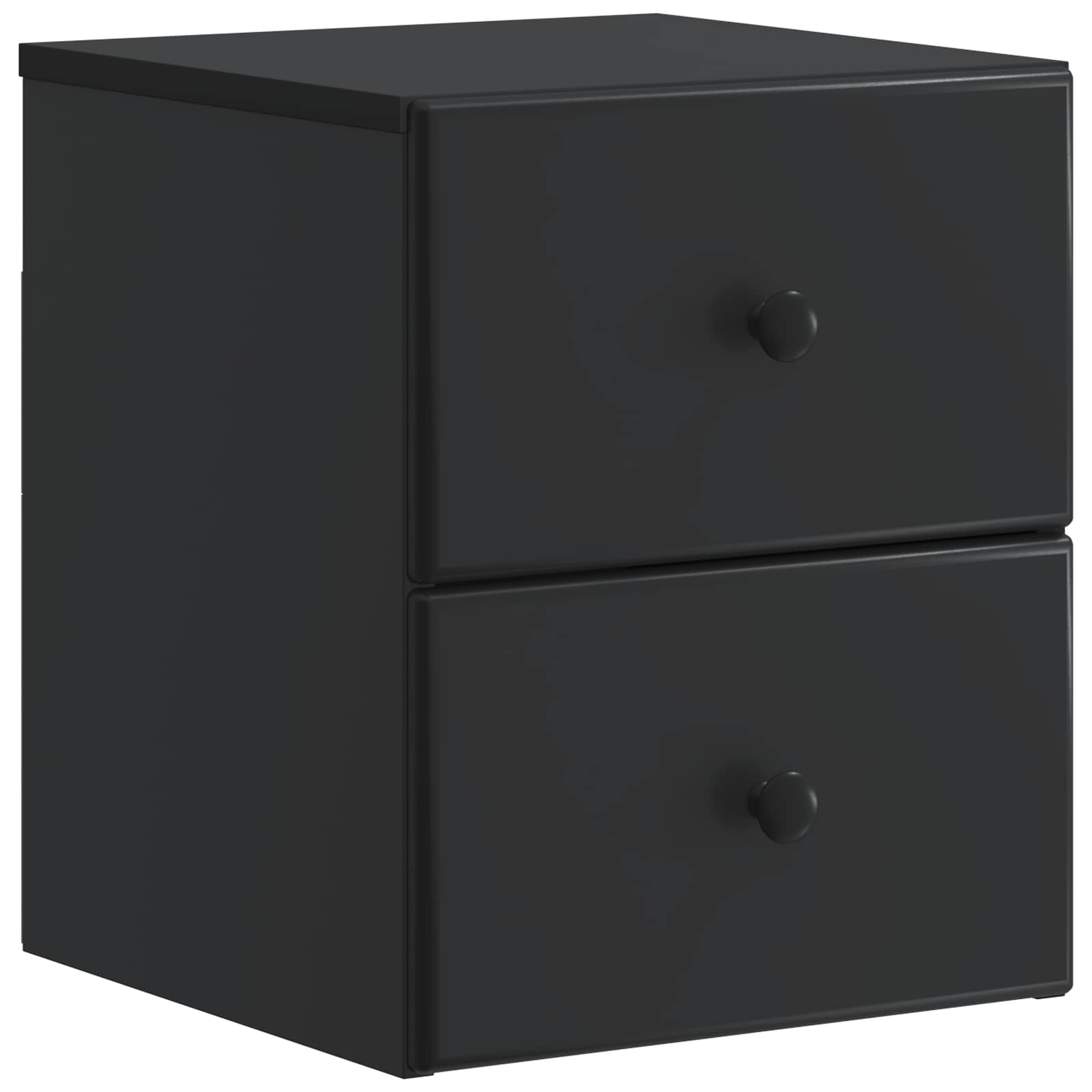 Τοίχου Κρεμαστό Κομοδίνο 2 pcs Μαύρο 34,5 x 33 x 40 εκ - Pakobazaar